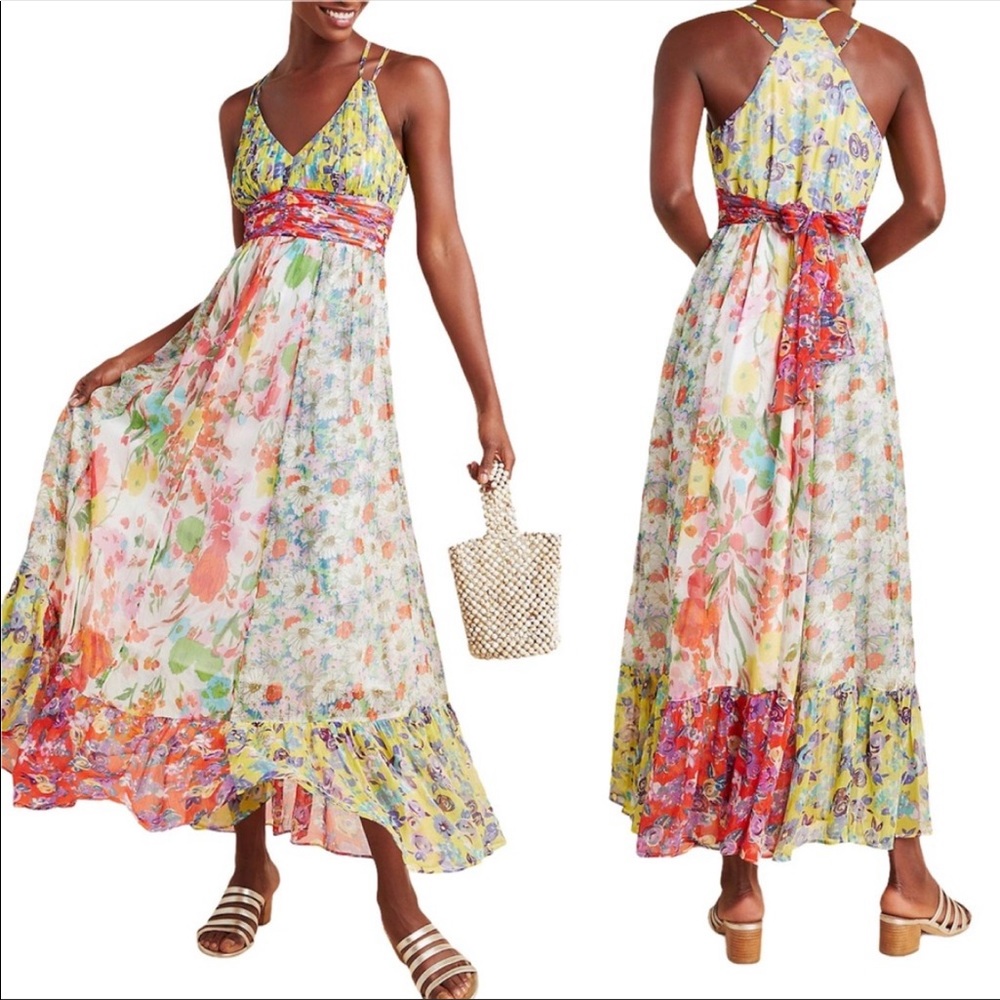 Anthropologie Malibu floral maxi dress size 4 - Picture 15 of 15